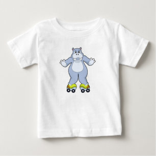 T-shirt Pour Bébé Hippo avec patins à rouleaux