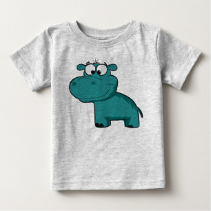 T-shirt Pour Bébé Hippo bleu