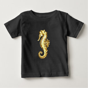 T-shirt Pour Bébé Hippocampe Polygonal Or