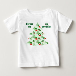 T-shirt Pour Bébé Holly, Arbres et Wreath, Oh Mon Dieu !