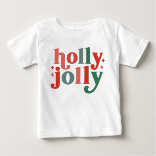 T-shirt Pour Bébé Holly Jolly - Typographie des Fêtes Rétro