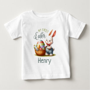 T-shirt Pour Bébé Hoppy Première Pâques - Personnalisé