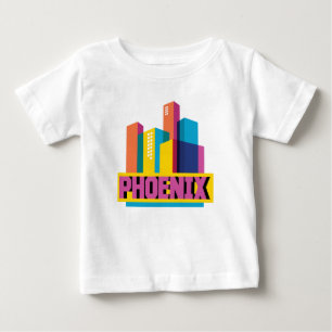 T-shirt Pour Bébé Horizon au néon de Phoenix, Arizona