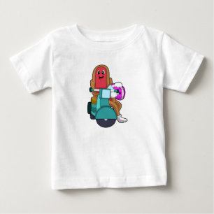 T-shirt Pour Bébé Hotdog en vélo avec Scooter.PNG