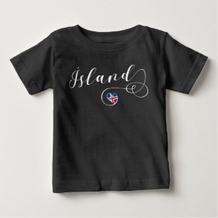 T-shirt Pour Bébé I Heart Islande, Ísland
