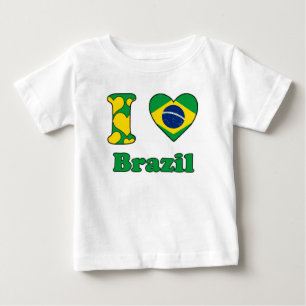 T-shirt Pour Bébé I love Brazil