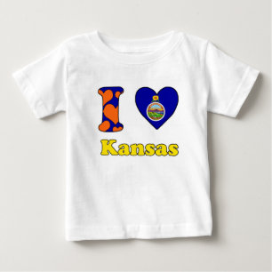 T-shirt Pour Bébé I love Kansas
