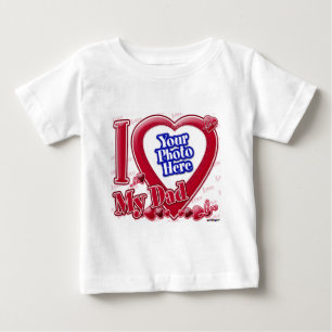 T-shirt Pour Bébé I Love My Dad coeur rouge - photo