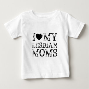 T-shirt Pour Bébé I Love my lesbian Moms   Lesbian Pride 
