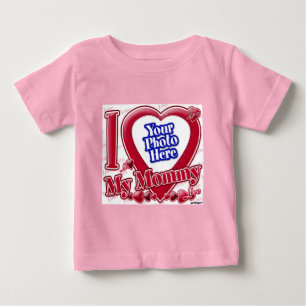 T-shirt Pour Bébé I Love My Mommy coeur rouge - photo