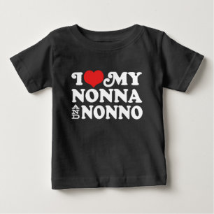 T-shirt Pour Bébé I Love My Nonna and Nonno