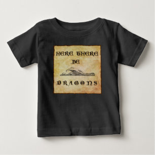 T-shirt Pour Bébé Ici Il Y A Des Dragons