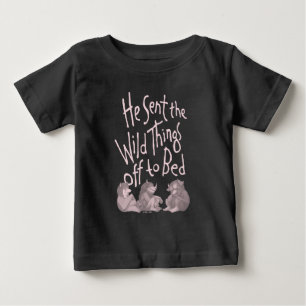 T-shirt Pour Bébé Il a envoyé les choses sauvages au lit - Rose