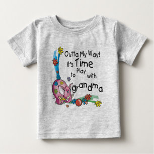 T-shirt Pour Bébé Il est temps de jouer avec grand-mère