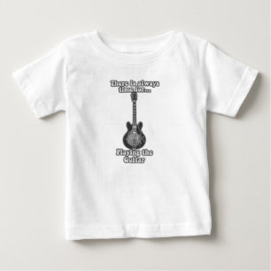 T-shirt Pour Bébé Il est toujours temps de jouer de la guitare. B&W