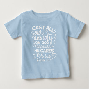 T-shirt Pour Bébé Il se soucie de vous – Citation chrétienne encoura