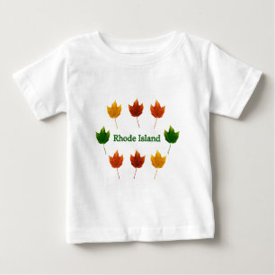 T-shirt Pour Bébé Île de Rhode (feuille d'érable rouge)