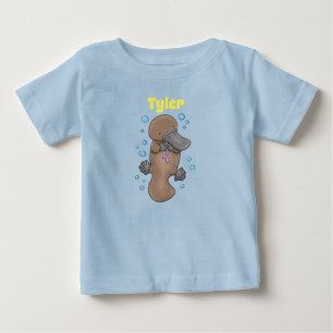 T-shirt Pour Bébé Illustration adorable du dessin de bébé platypus