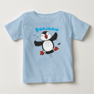 T-shirt Pour Bébé Illustration adorable, joyeuse, de pouffin volant