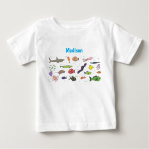 T-shirt Pour Bébé Illustration amusante de créatures marines