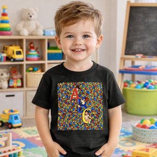 T-shirt Pour Bébé Illustration d'alphabet pour enfants de ABC vintag