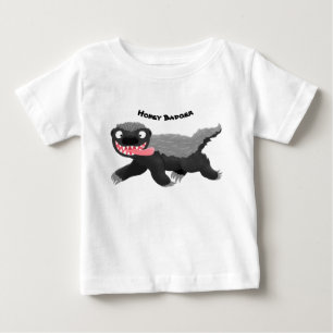 T-shirt Pour Bébé Illustration de blaireau au miel affamé