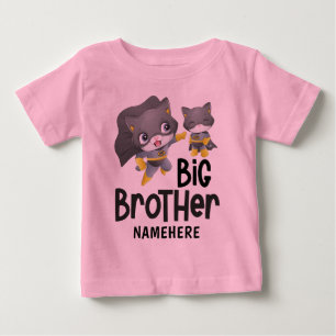 T-shirt Pour Bébé Illustration de chat super-héros Big Brother avec