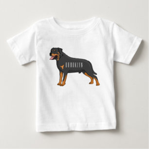 T-shirt Pour Bébé Illustration de chien Rottweiler