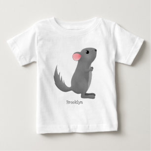 T-shirt Pour Bébé Illustration de chinchilla gris mignon
