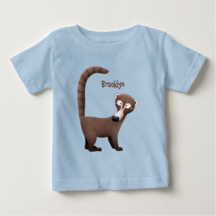 T-shirt Pour Bébé Illustration de dessin animé amusant et curieux de