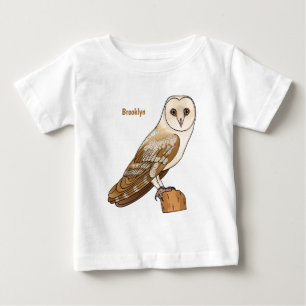 T-shirt Pour Bébé Illustration de dessin animé de la chouette grange