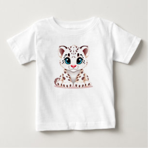 T-shirt Pour Bébé Illustration de dessin animé mignon d'un bébé léop