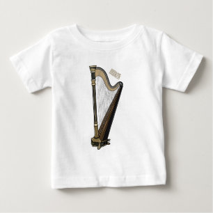 T-shirt Pour Bébé Illustration de dessin animé sur la harpe