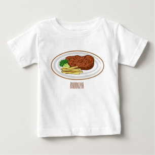 T-shirt Pour Bébé Illustration de dessin de steak