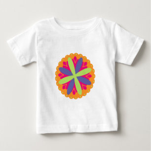 T-shirt Pour Bébé illustration de formes florales orange