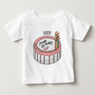 T-shirt Pour Bébé Illustration de gâteau d'anniversaire