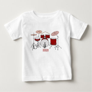 T-shirt Pour Bébé Illustration de kit de batterie