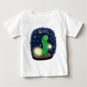 T-shirt Pour Bébé Illustration de la caricature du ver vert tendre