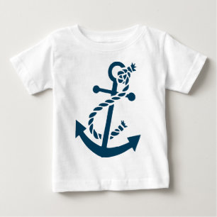 T-shirt Pour Bébé Illustration de l'Ancre de bateau nautique bleu de