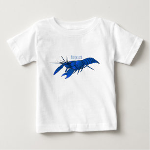 T-shirt Pour Bébé Illustration de l'écrevisse marron bleu