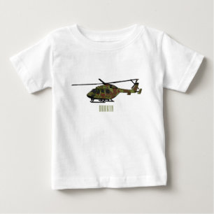 T-shirt Pour Bébé Illustration de l'hélicoptère de l'armée
