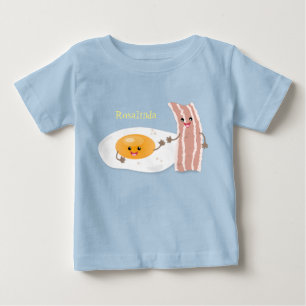 T-shirt Pour Bébé Illustration de l'oeuf de Cute kawaii et du bacon
