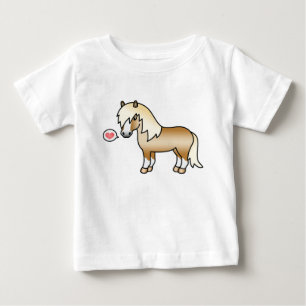 T-shirt Pour Bébé Illustration de poney Shetland Palomino & un cœur