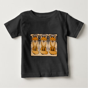 T-shirt Pour Bébé Illustration de renards Art Nouveau Faune forest