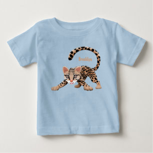 T-shirt Pour Bébé Illustration d'ocelot mignon