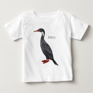 T-shirt Pour Bébé Illustration d'oiseau cormoran à pattes rouges