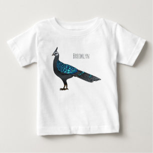 T-shirt Pour Bébé Illustration d'oiseau de faisan paon de Palawan