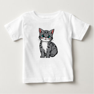 T-shirt Pour Bébé Illustration du chat et du hamster de caricature m