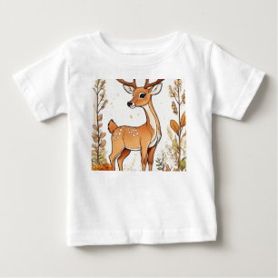 T-shirt Pour Bébé Illustration du livre de coloriage de cerfs mignon