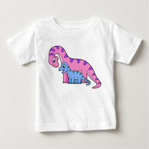 T-shirt Pour Bébé Illustration D'Un Brachiosaurus Mère Et Enfant.
